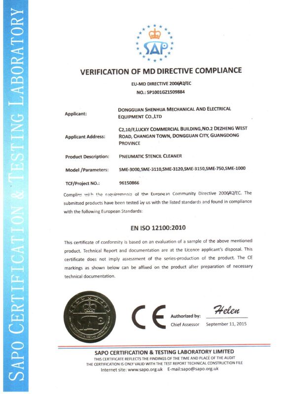 Stainless Steel Frame With ABS Panels SME-3100 Pneumatic printing screen cleaning machine cleans printed ink glue silver paste on printing silk screens